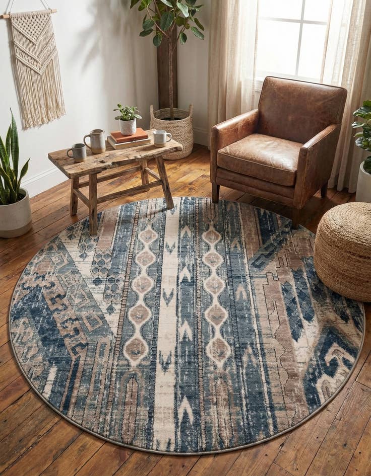 Detail image of 5' 3 x 5' 3 Oregon Round Rug