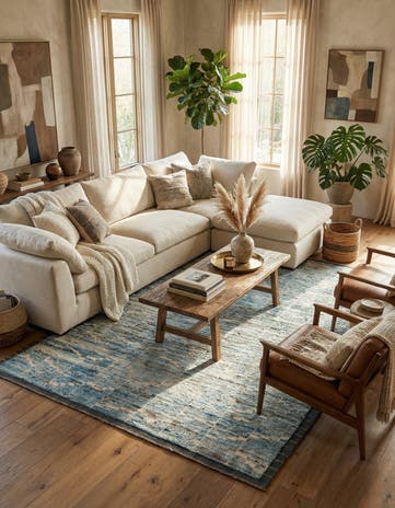 6' 10 x 9' 9 Hand Knotted Moroccan Wool Rug