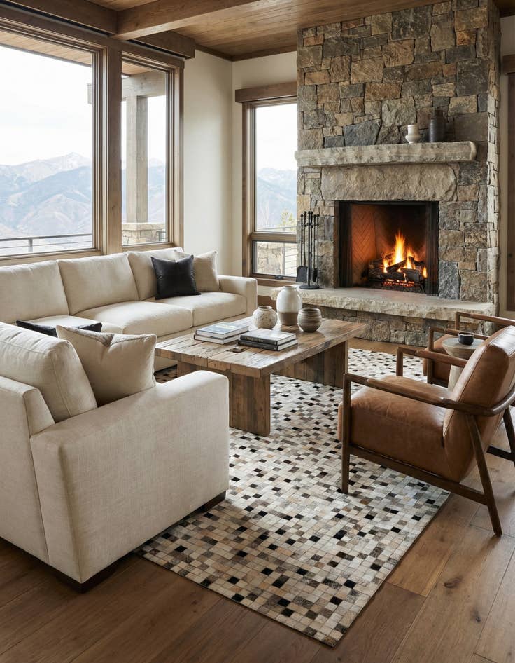 Detail image of 8' x 9' 10 Cowhide Stocks Rug