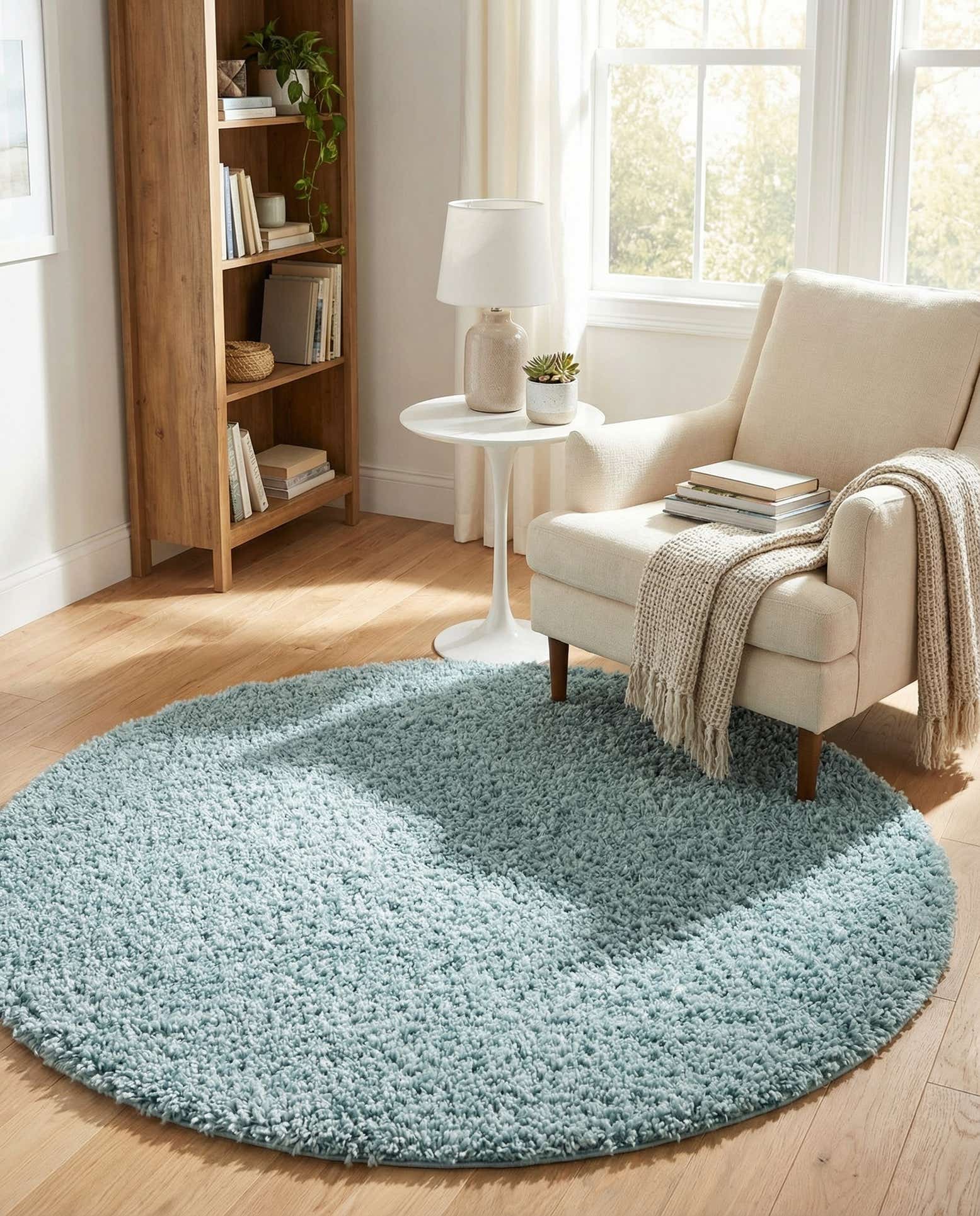 4' x 4' Zermatt Shag Round Rug
