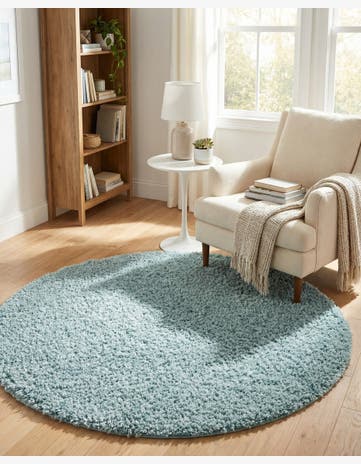 4' x 4' Zermatt Shag Round Rug