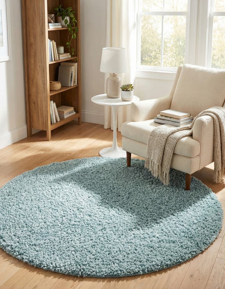 4' x 4' Zermatt Shag Round Rug