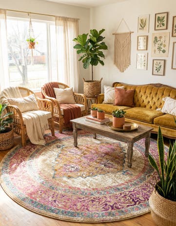 Beige Aria Round Rug