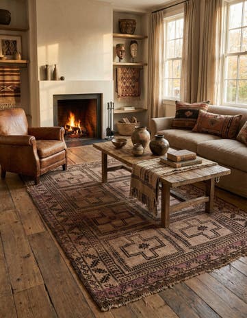 4' 8 x 7' 2 Hand Knotted Balouch Persian Wool Rug