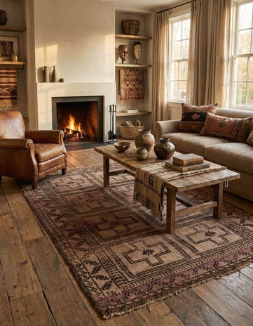 4' 8 x 7' 2 Hand Knotted Balouch Persian Wool Rug