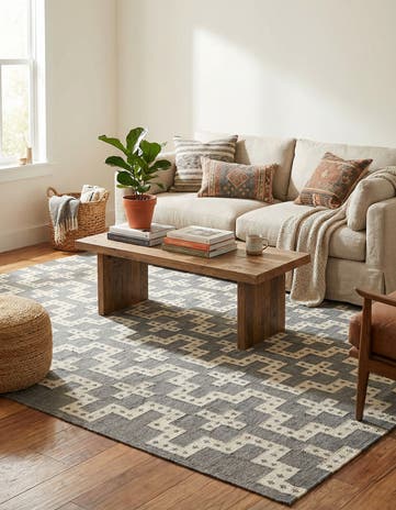9' x 12' Hand Woven Kilim Wool Rug
