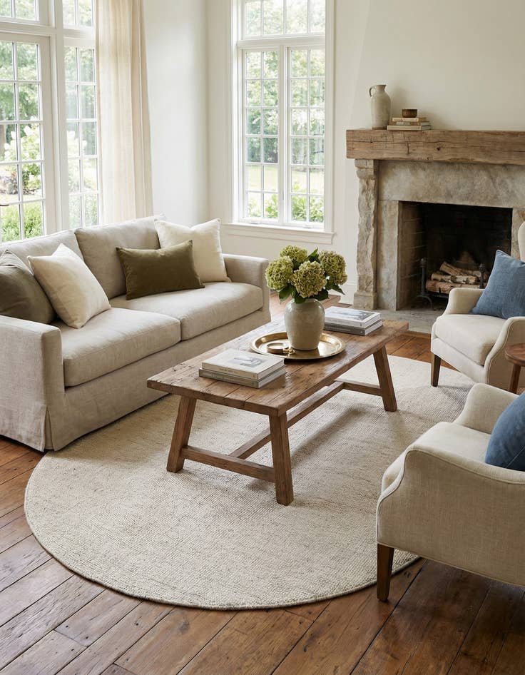 Detail image of 5' 1 x 8'  Hand Woven Jill Zarin English Manor Wool Oval Rug