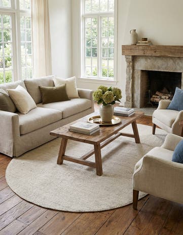 5' 1 x 8' Hand Woven Jill Zarin English Manor Wool Oval Rug