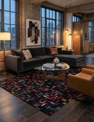 5' 1 x 7' 11 Cowhide - Patchwork Rug