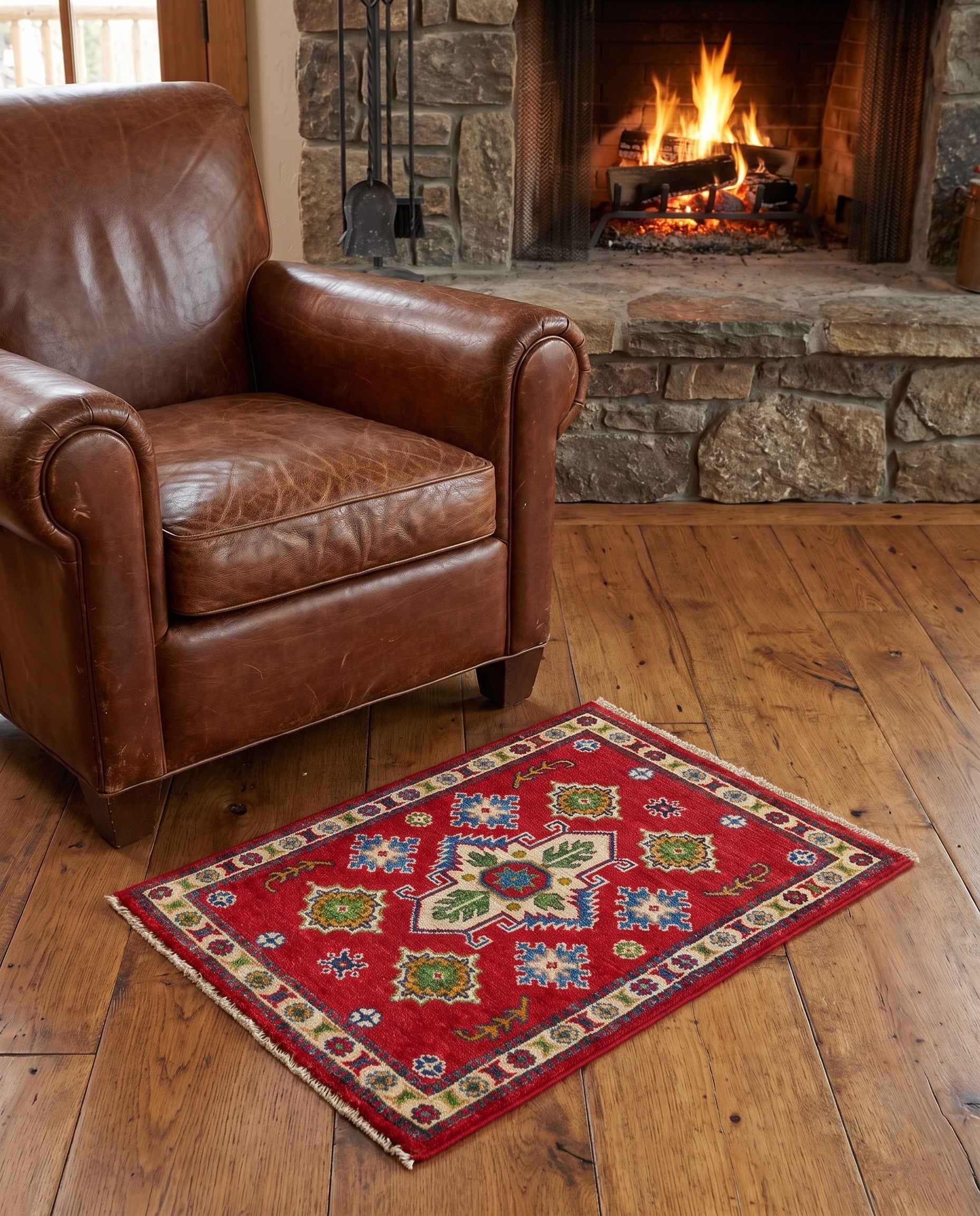 2' x 3' 1 Hand Knotted Kazak Rug