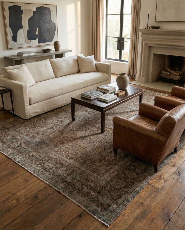 9' 5 x 12' 5 Hand Knotted Ultra Vintage Persian Wool Rug