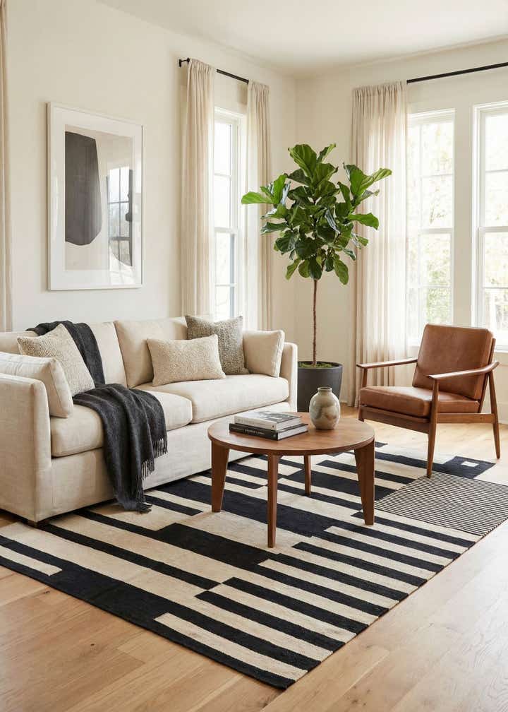 5' 8 x 7' 10 Hand Woven Kilim Modern Wool Rug