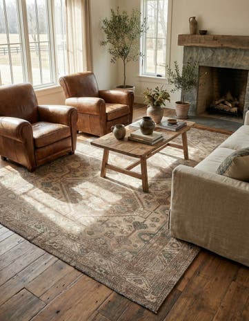 6' 10 x 10' 5 Hand Knotted Ultra Vintage Persian Wool Rug