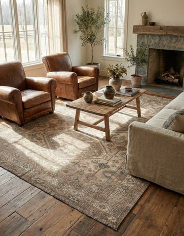 6' 10 x 10' 5 Hand Knotted Ultra Vintage Persian Wool Rug