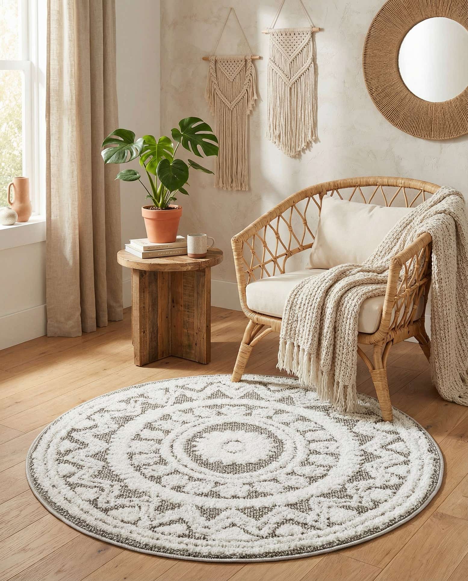 3' 3 x 3' 3 Boho Round Rug