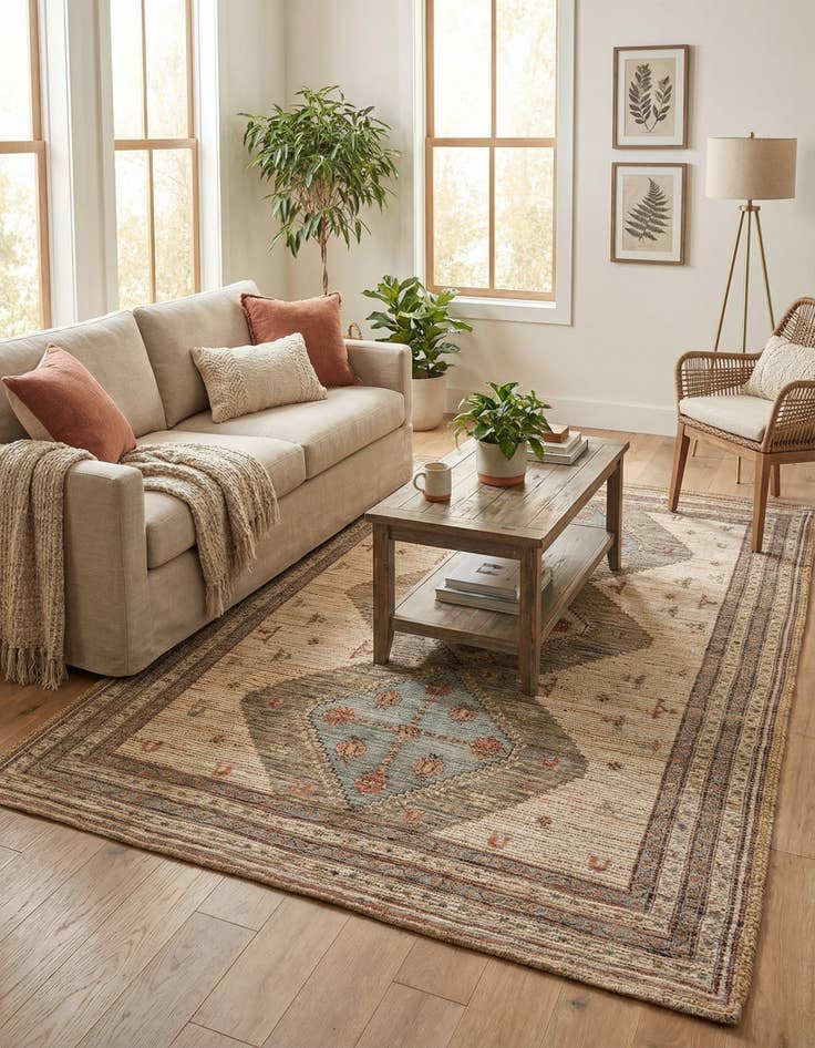 Detail image of 6' 1 x 9' Chenille Jute Rug