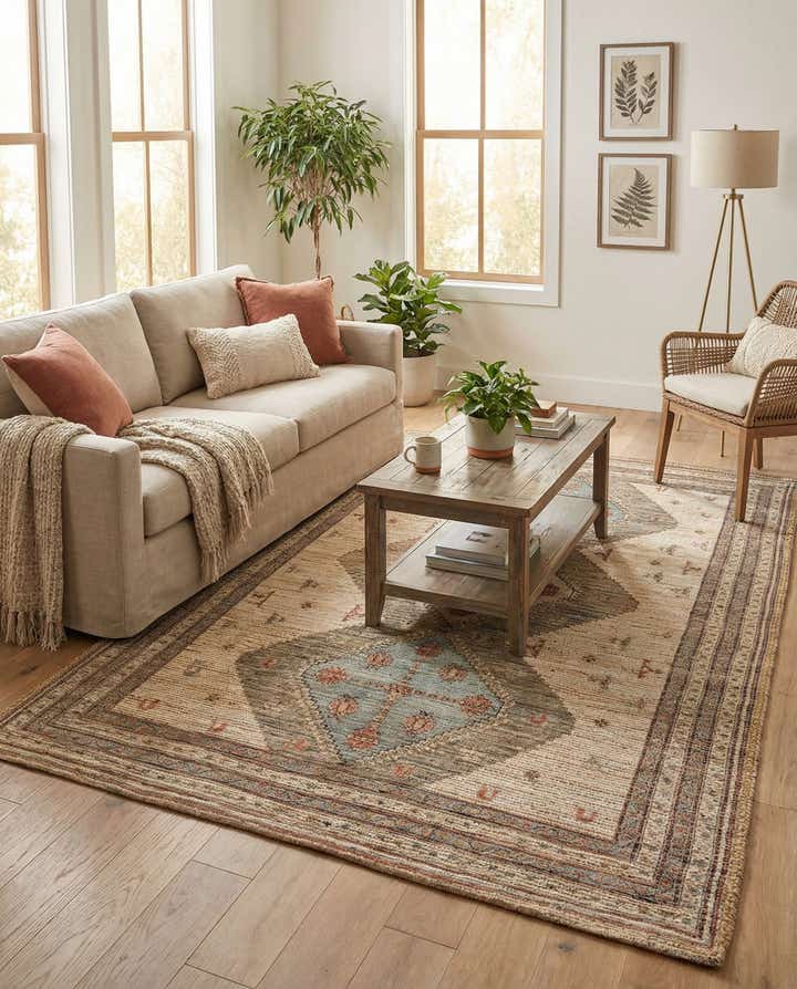 6' 1 x 9' Chenille Jute Rug
