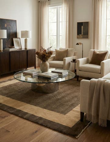 6' 4 x 6' 10 Hand Knotted Modern Ziegler Square Rug