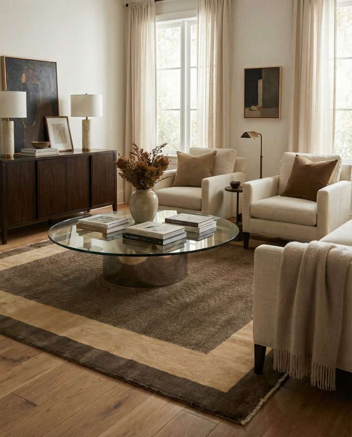 6' 4 x 6' 10 Hand Knotted Modern Ziegler Square Rug