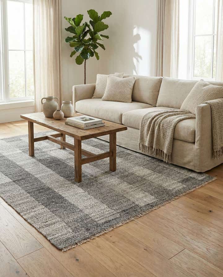 4' 9 x 6' 9 Hand Woven Kilim Modern Wool Rug
