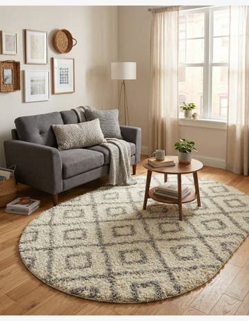 4' x 6' Trellis Shag Oval Rug