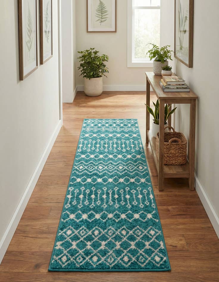 Detail image of  2' x 6' Moroccan Trellis Runner Rug