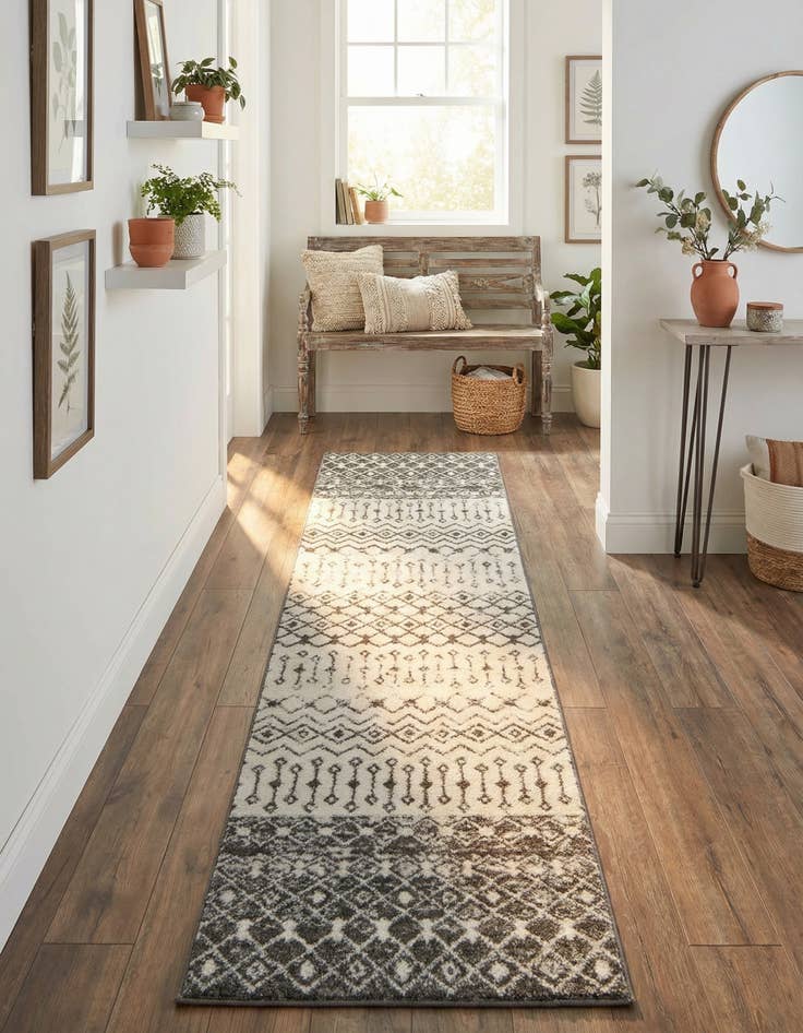 Detail image of  2' 7 x 10' Moroccan Trellis Runner Rug