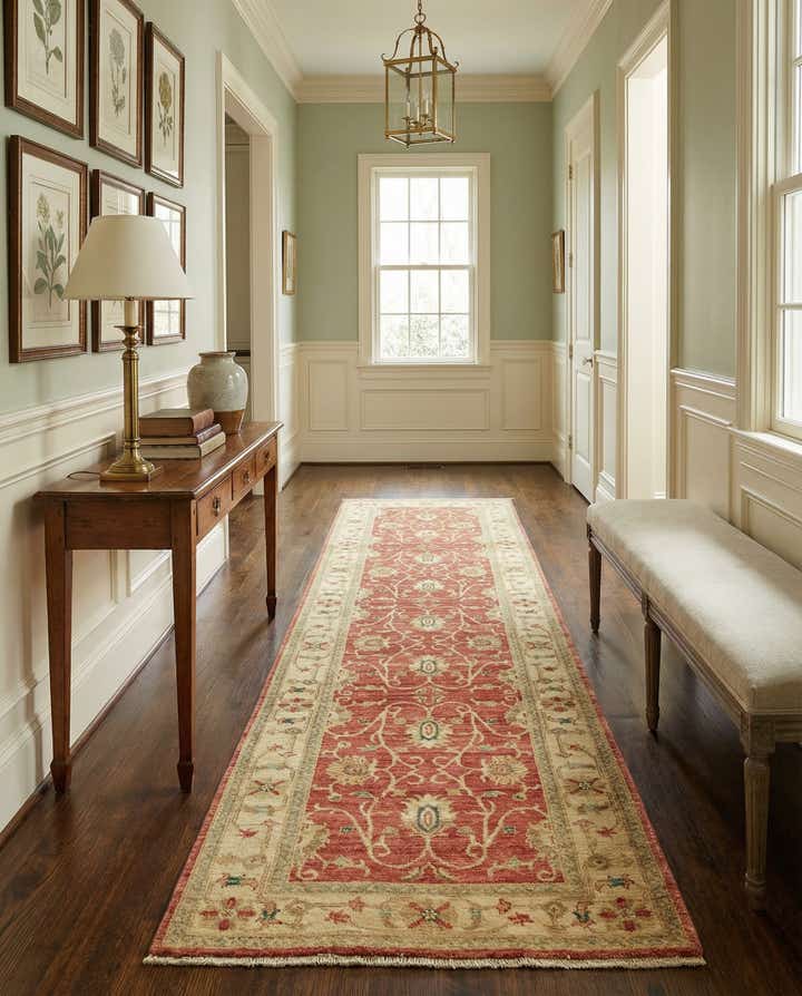 2' 8 x 9' 2 Hand Knotted Peshawar Ziegler Runner Rug