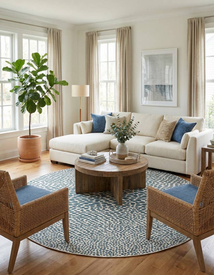 Detail image of 10' 8 x 10' 8 Easy-Clean Jill Zarin Cape Town Indoor / Outdoor Round Rug