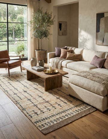 6' 2 x 9' 4 Hand Knotted Moroccan Wool Rug