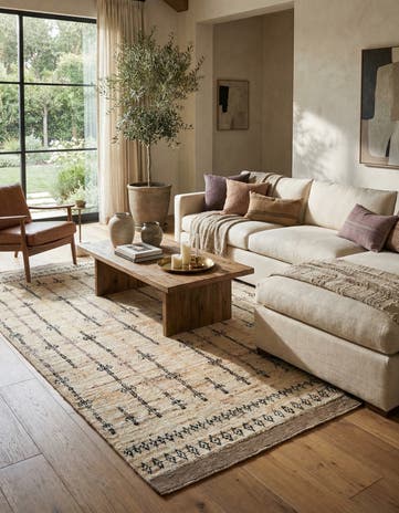 6' 2 x 9' 4 Hand Knotted Moroccan Wool Rug