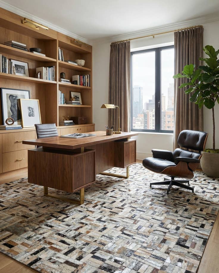 Detail image of 5' x 7' 11 Cowhide - Patchwork Rug