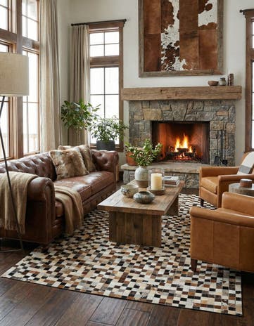 4' 11 x 7' 10 Cowhide - Patchwork Rug