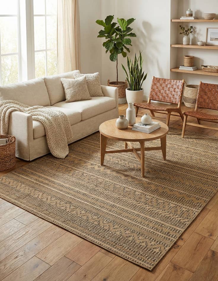 Detail image of 7' x 10' Easy-Clean Modern Indoor / Outdoor Rug