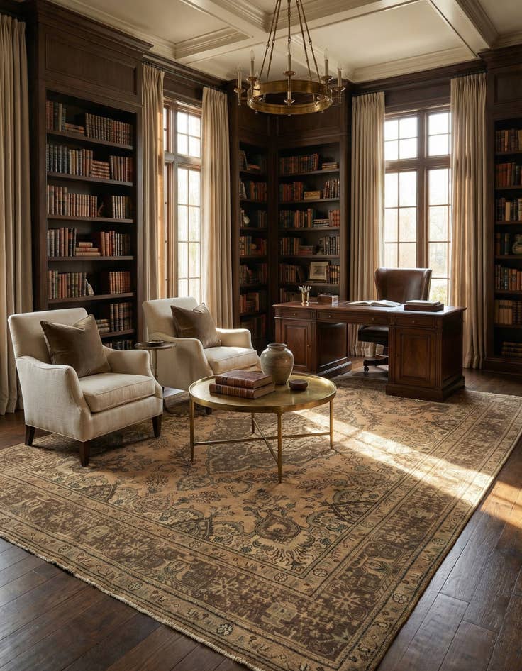 Detail image of 8' 1 x 11' 2 Hand Knotted Kashmar Persian Wool Rug