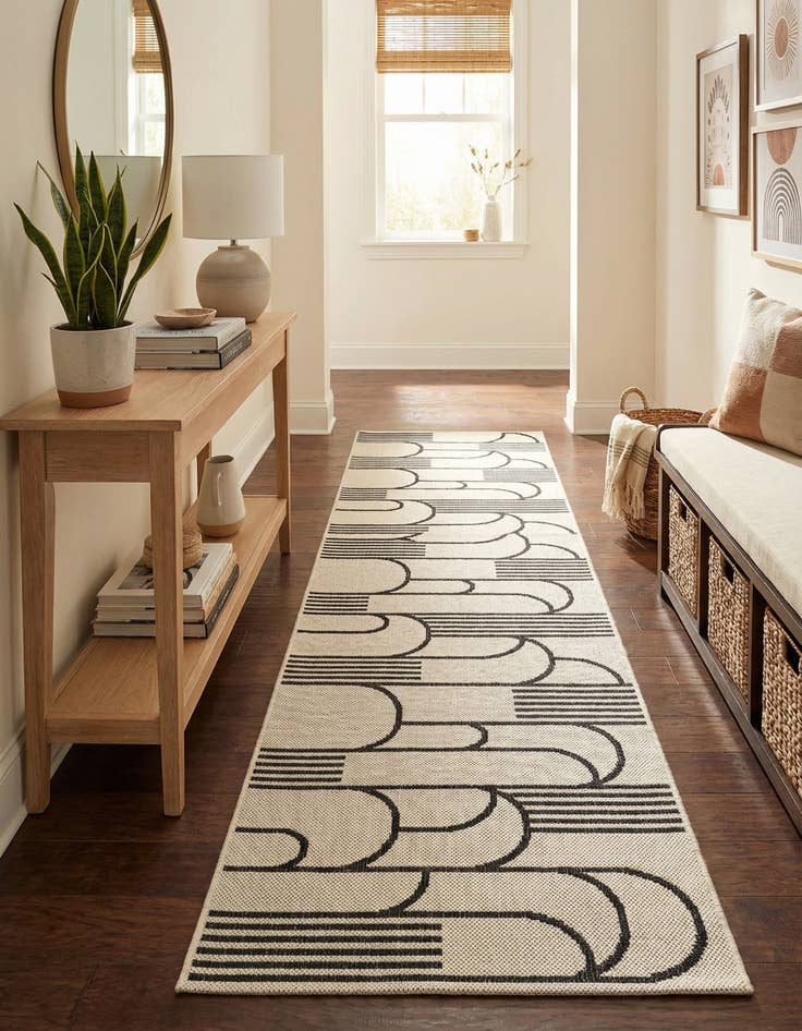 Detail image of 2' x 6' Easy-Clean Modern Indoor / Outdoor Runner Rug