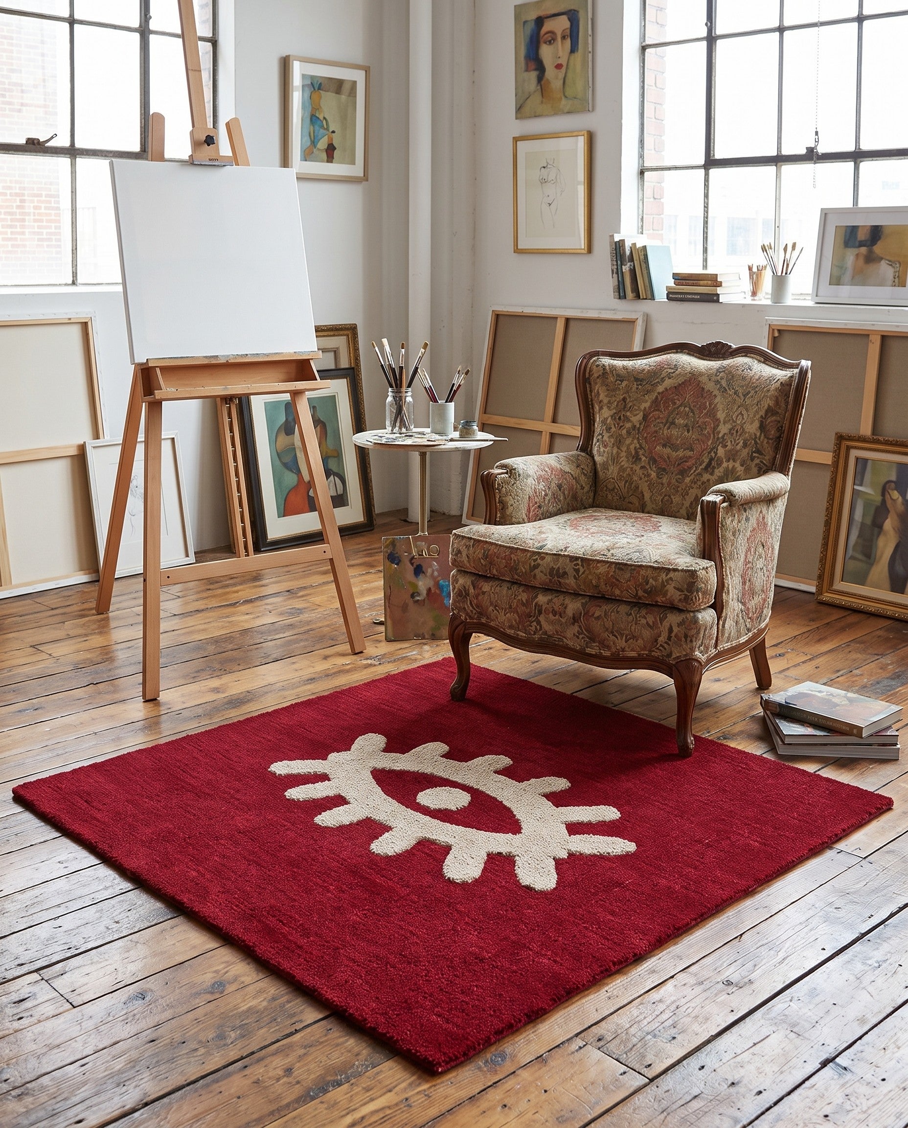 4' 1 x 4' 1 Handtufted Wool Square Rug