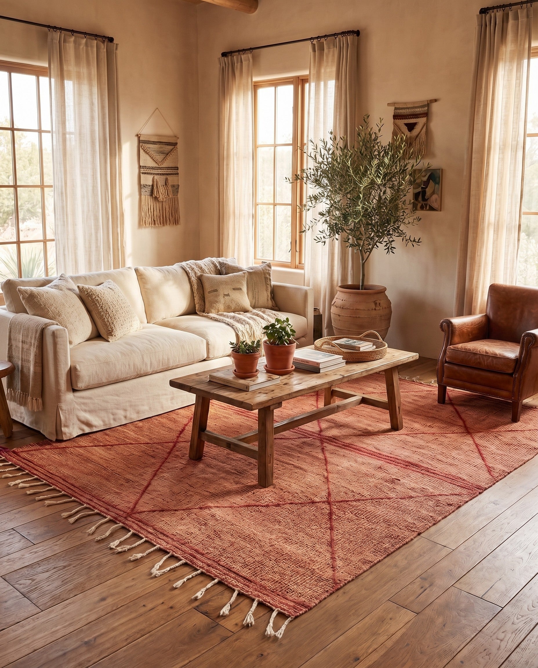 5' x 8' 6 Hand Knotted Moroccan Wool Rug