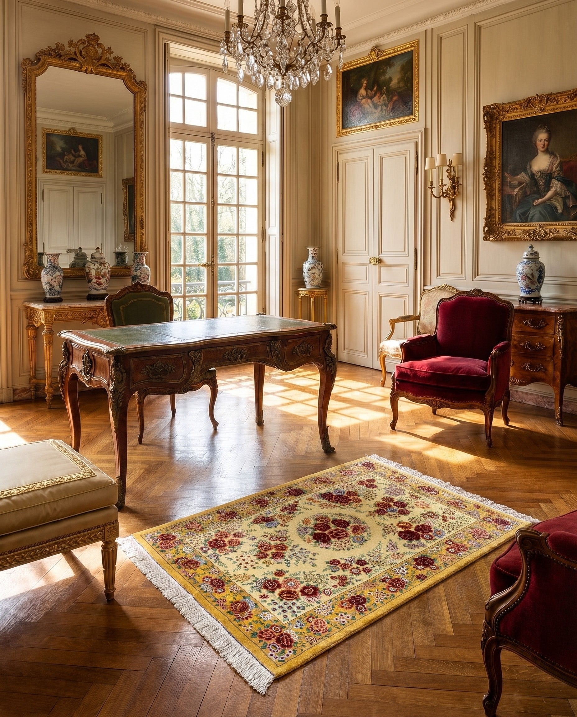 3' 3 x 5' 5 Ghom Silk Rug