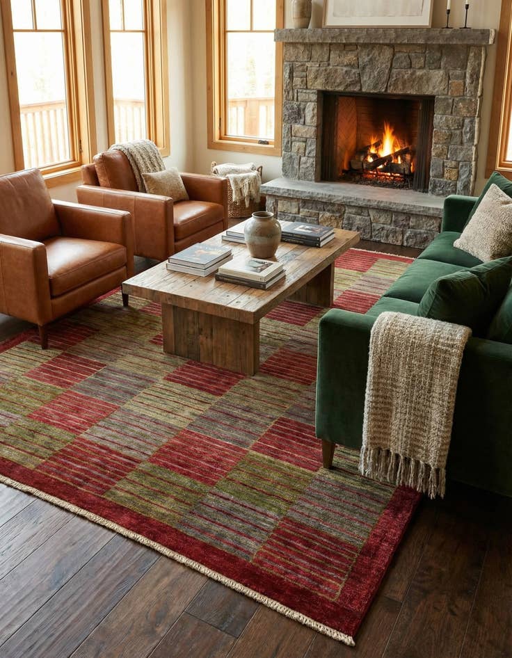 Detail image of 5' 10 x 7' 4  Hand Knotted Modern Ziegler Rug