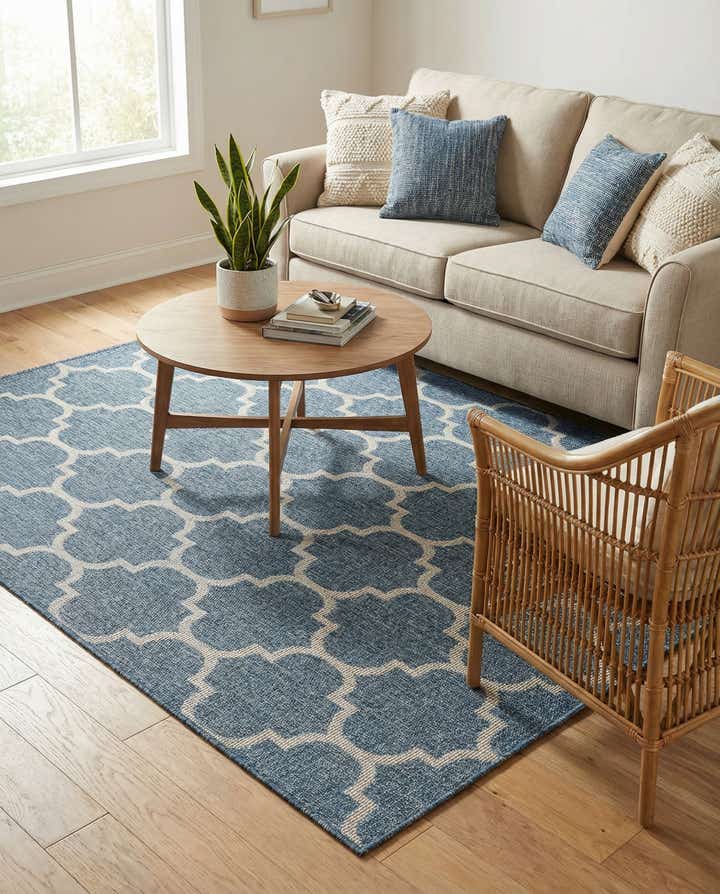 5' 3 x 7' Easy-Clean Lattice Indoor / Outdoor Rug