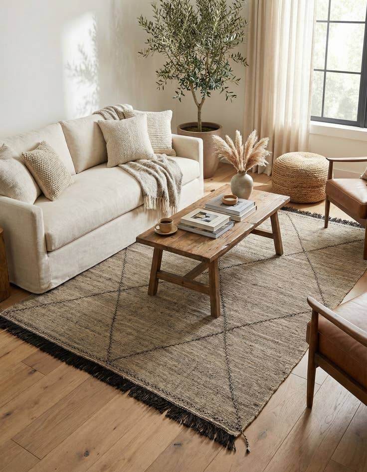 Detail image of 7' x 9' 7  Hand Knotted Moroccan Wool Rug