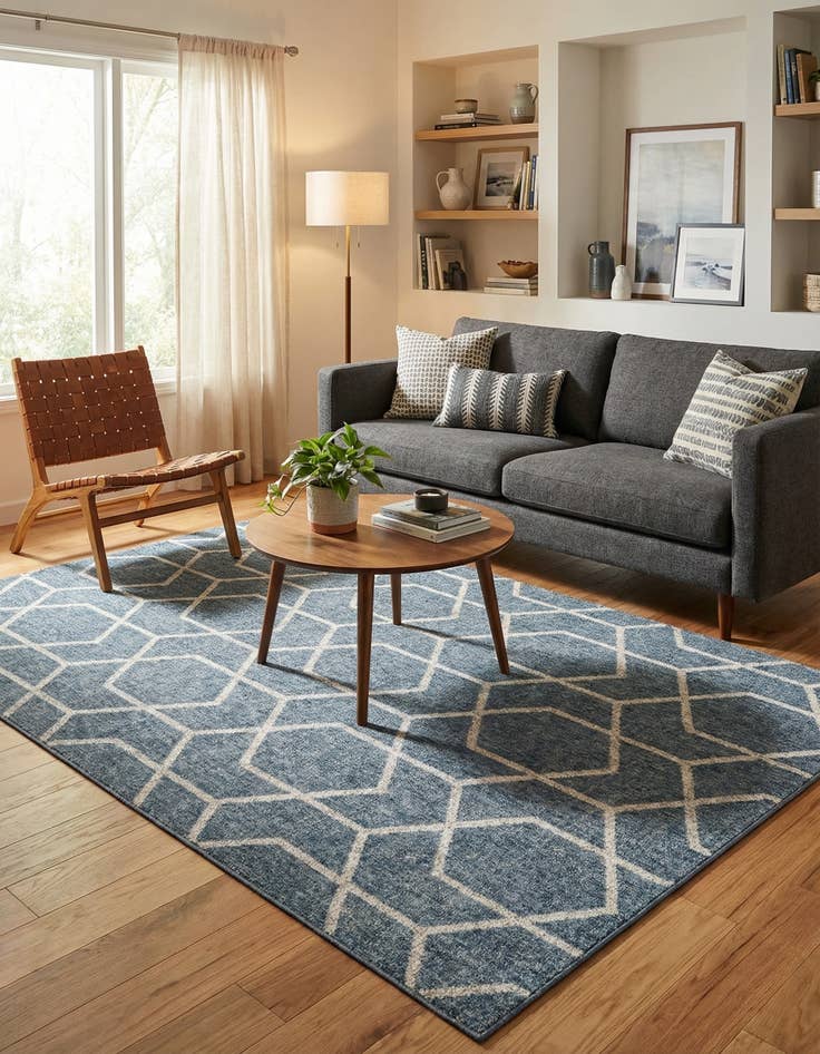 Detail image of 5' 3 x 8' Eco Trellis Rug