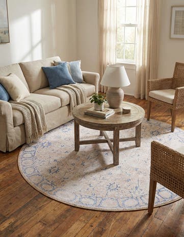 5' x 5' Washable Timeless Round Rug