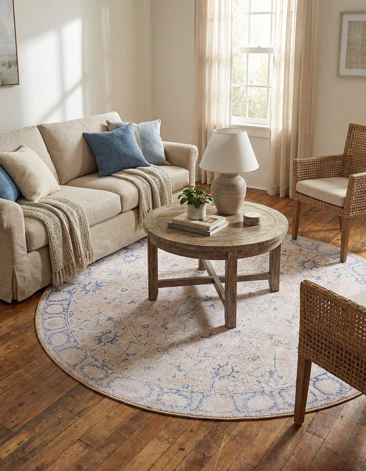 5' x 5' Washable Timeless Round Rug