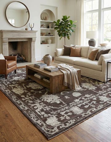 9' 4 x 12' 2 Hand Knotted Oushak Wool Rug
