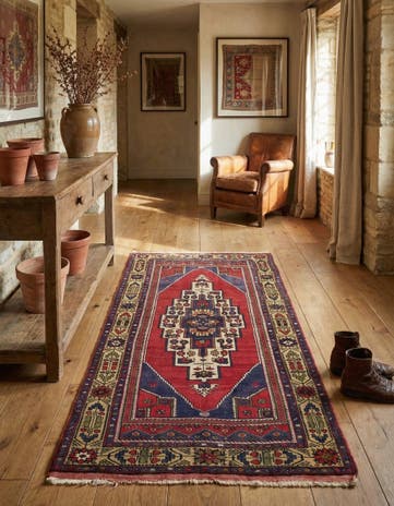 4' 4 x 7' 7 Hand Knotted Anatolian Oriental Wool Runner Rug