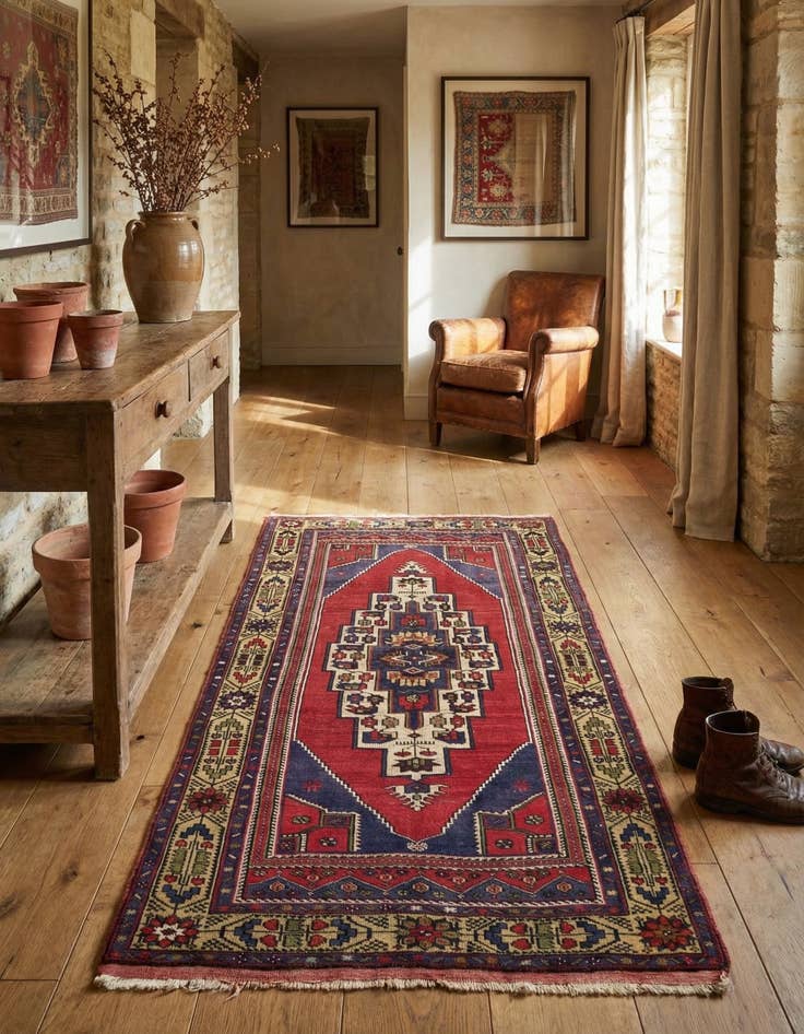 Detail image of 4' 4 x 7' 7  Hand Knotted Anatolian Oriental Wool Runner Rug