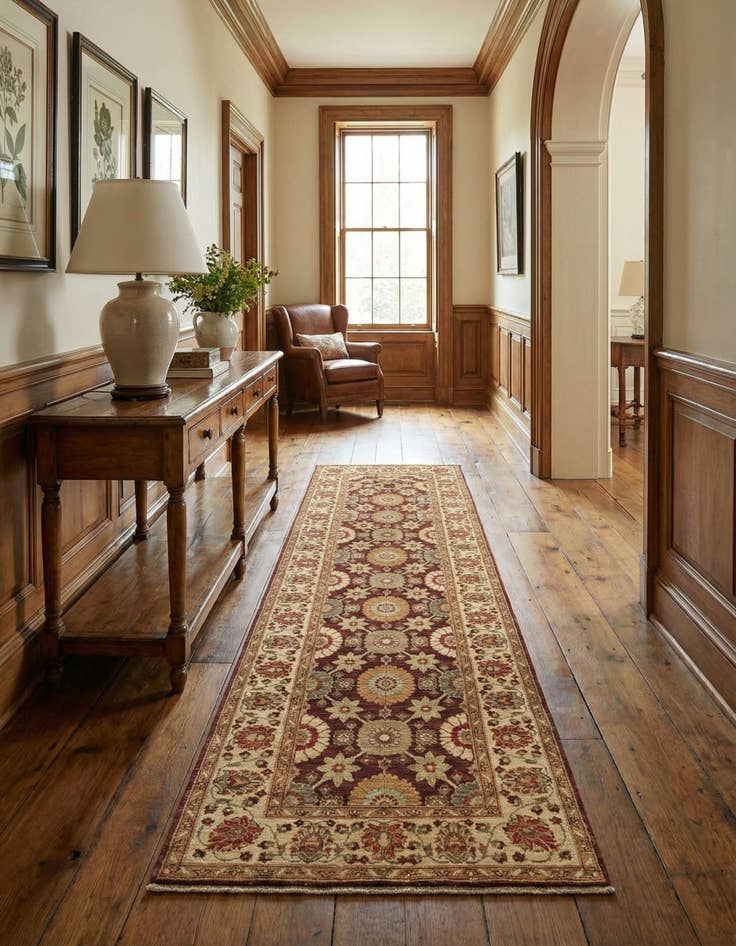 Detail image of 3' 2 x 10' 7 Hand Knotted Peshawar Ziegler Runner Rug