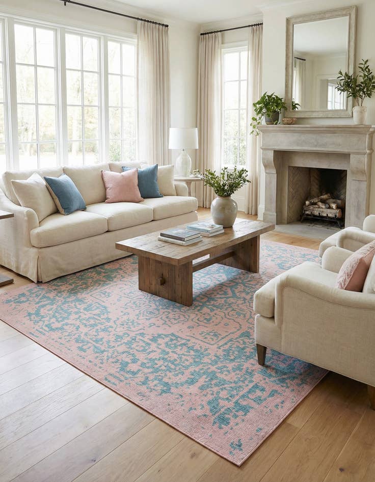 Detail image of 13' x 13'  Washable Jill Zarin Dubai Indoor / Outdoor Square Rug